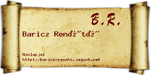 Baricz Renátó névjegykártya